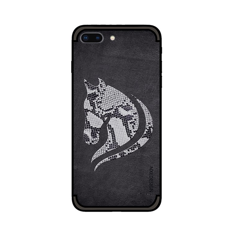 10PCS/Set NXE Snake Textured Horse Pattern TPU Shell for iPhone 8 Plus / 7 Plus 5.5 inch - Black-2