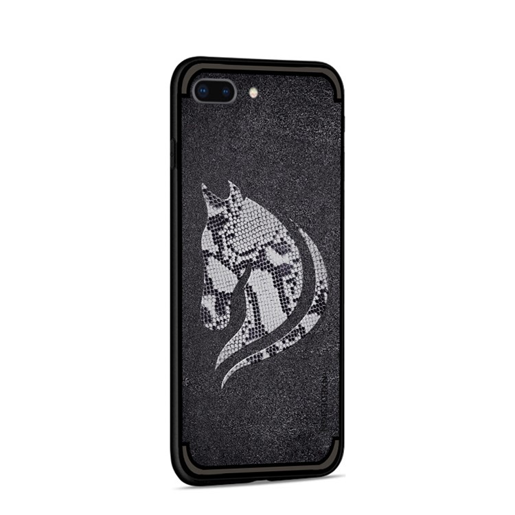 10PCS/Set NXE Snake Textured Horse Pattern TPU Shell for iPhone 8 Plus / 7 Plus 5.5 inch - Black-3