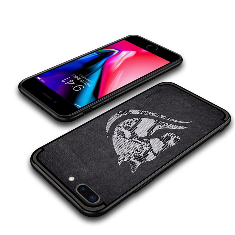 10PCS/Set NXE Snake Textured Horse Pattern TPU Shell for iPhone 8 Plus / 7 Plus 5.5 inch - Black-5