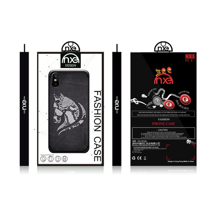 10Pcs/Set NXE Snake Textured Horse Pattern TPU Back Casing for iPhone X / 10 5.8 inch - Black-6