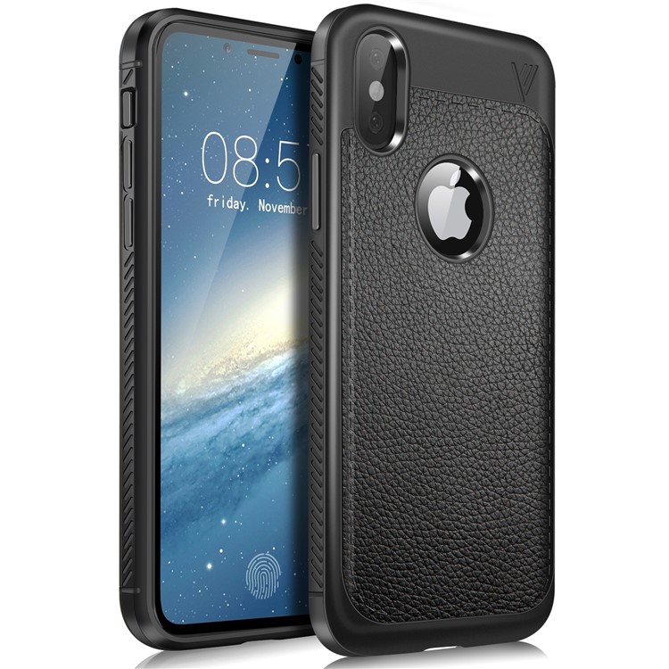 LENUO Gentlemen Series Soft TPU Case for iPhone X - Black-1