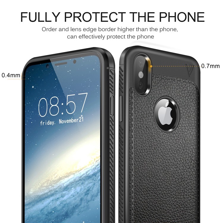 LENUO Gentlemen Series Soft TPU Case for iPhone X - Black-6