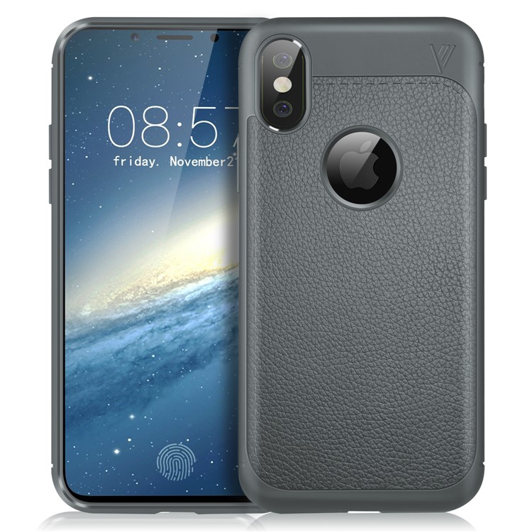 

LENUO Gentlemen Series Soft TPU Shell Case for iPhone XS/X 5.8 inch - Grey, iPhone Xs