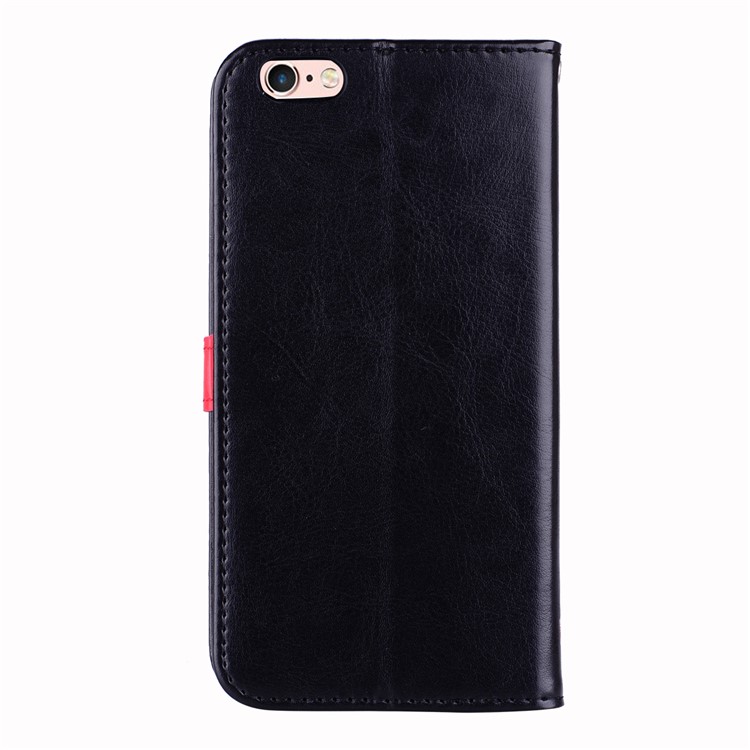 Flash Powder Pretty Girl's Back Leather Wallet Case for iPhone 6s Plus / 6 Plus - Black-2