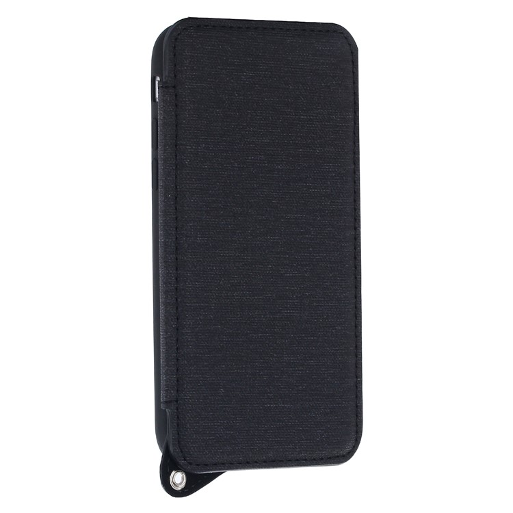 Card Holder Mirror Leather Back Case for iPhone 6s Plus/6 Plus (Built-in Magnetic Holder Metal Sheet) - Black-2