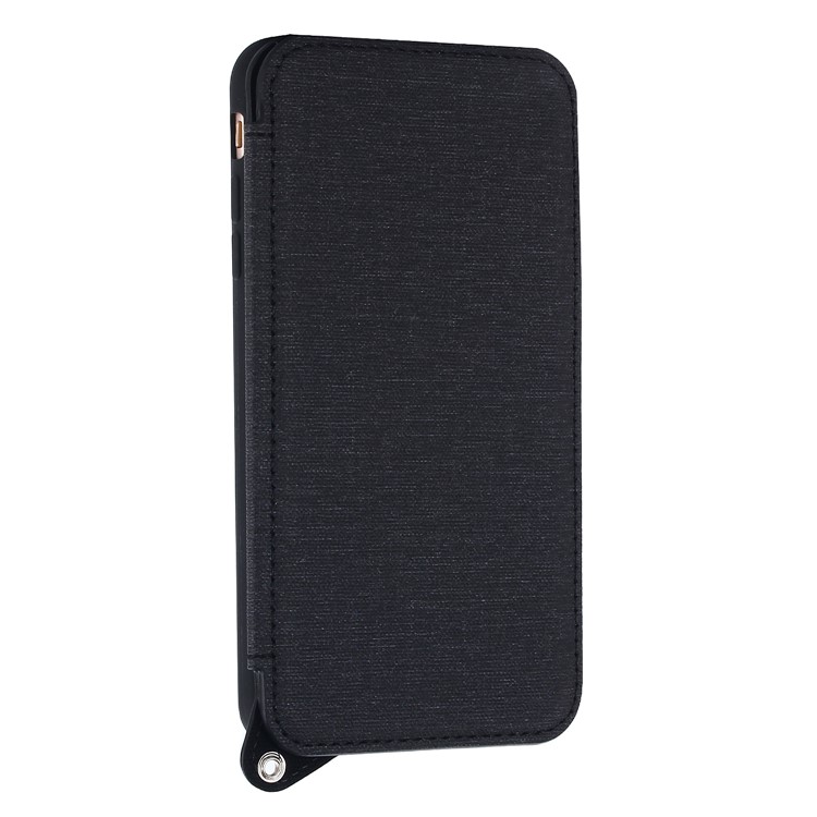 Card Holder PU Leather Stand Mobile Case with Mirror for iPhone 8 Plus / 7 Plus - Black-2