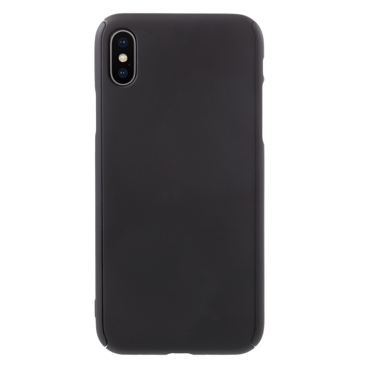 

Полная Защита 2-в-1 PC Жесткий Чехол Для IPhone Х + Закаленное Стекло Пленка Экрана - черный