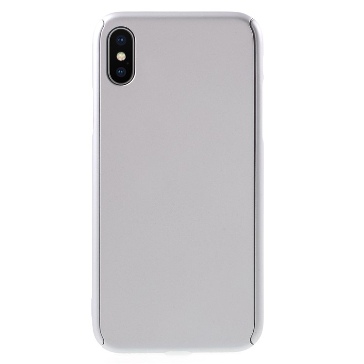 

Полная Защита 2-в-1 ПК Жесткая Оболочка Для Iphone X + Закаленная Стеклянная Экранная Пленка - Серебряный
