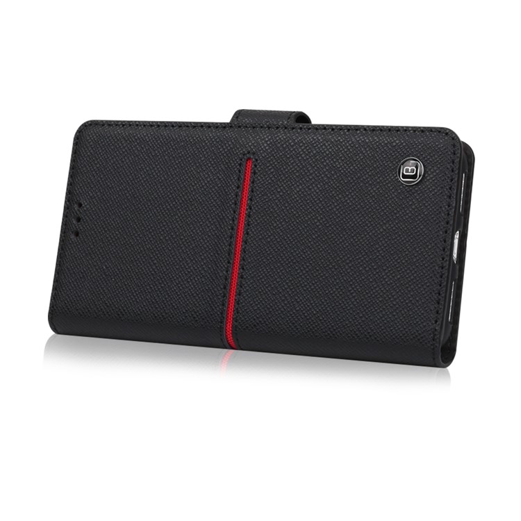 GEBEI Flip Genuine Leather Wallet Stand Phone Case for iPhone X - Black-8