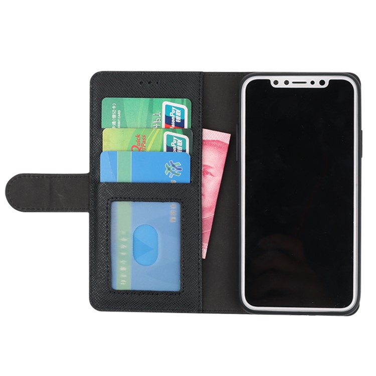 GEBEI Flip Genuine Leather Wallet Stand Phone Case for iPhone X - Black-9