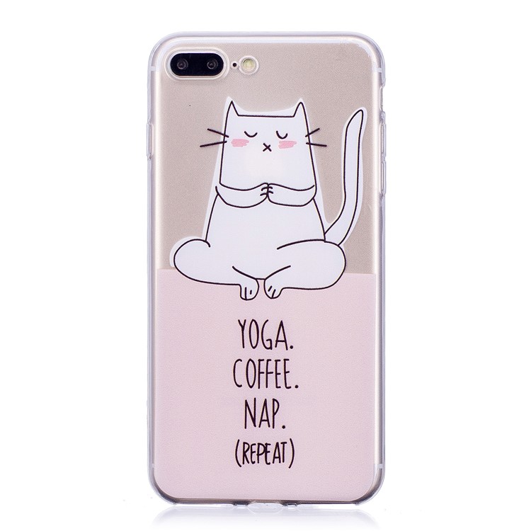 

Printing Pattern Soft TPU Back Case for iPhone 8 Plus/7 Plus - Napping Cat