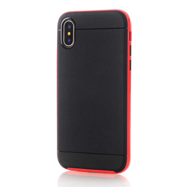 Detachable PC + TPU Hybrid Phone Accessory Case for iPhone X 5.8 - Red-1