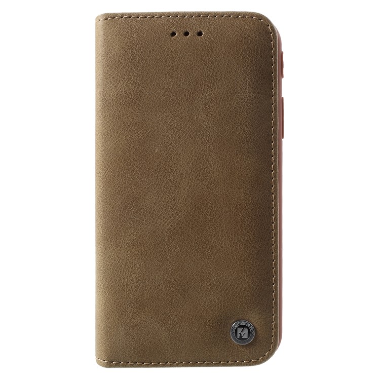 

KAIYUE Crazy Horse Genuine Leather Stand Phone Case for iPhone X/10 - Khaki