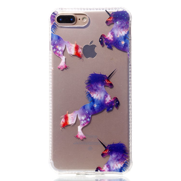 Electroplating IMD Soft TPU Back Case for iPhone 8 Plus / 7 Plus 5.5 inch - Unicorn Horse-2