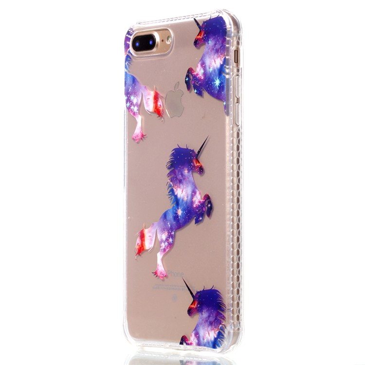 Electroplating IMD Soft TPU Back Case for iPhone 8 Plus / 7 Plus 5.5 inch - Unicorn Horse-3