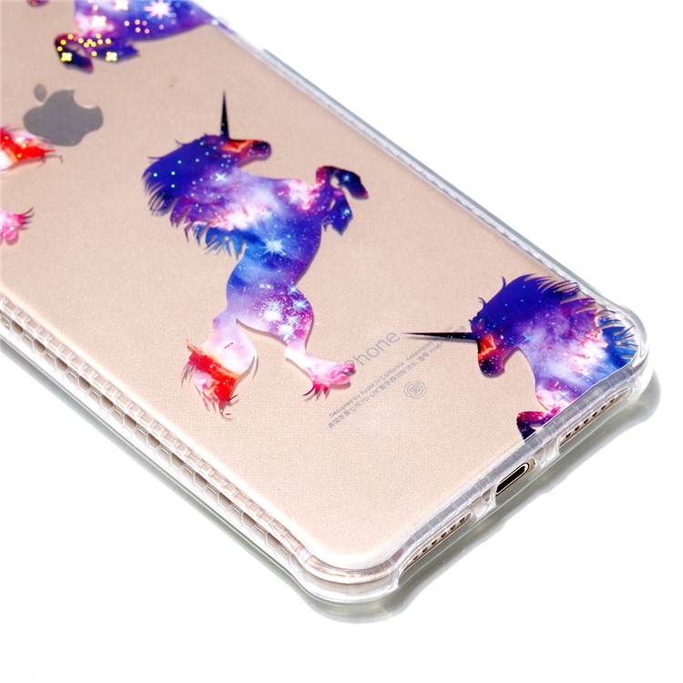 Electroplating IMD Soft TPU Back Case for iPhone 8 Plus / 7 Plus 5.5 inch - Unicorn Horse-4