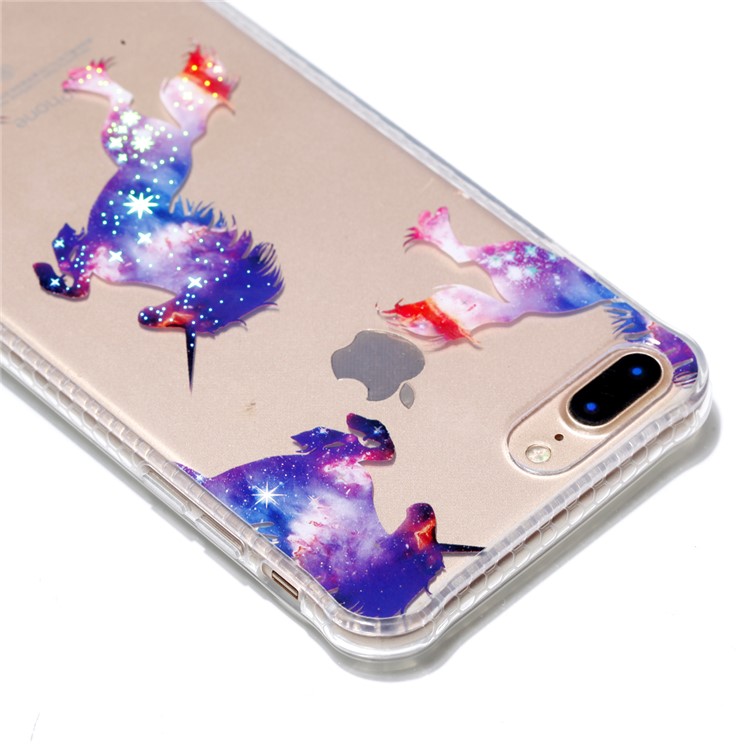 Electroplating IMD Soft TPU Back Case for iPhone 8 Plus / 7 Plus 5.5 inch - Unicorn Horse-5