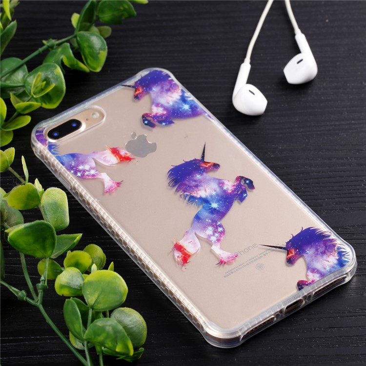 Electroplating IMD Soft TPU Back Case for iPhone 8 Plus / 7 Plus 5.5 inch - Unicorn Horse-6