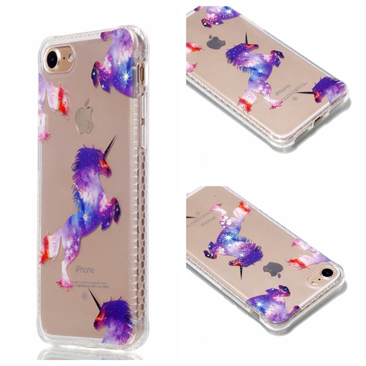 Electroplating IMD Patterned TPU Phone Case for iPhone 8/7 - Unicorn Pattern-1