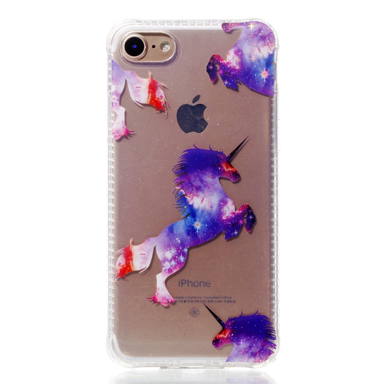 Electroplating IMD Patterned TPU Phone Case for iPhone 8/7 - Unicorn Pattern-2