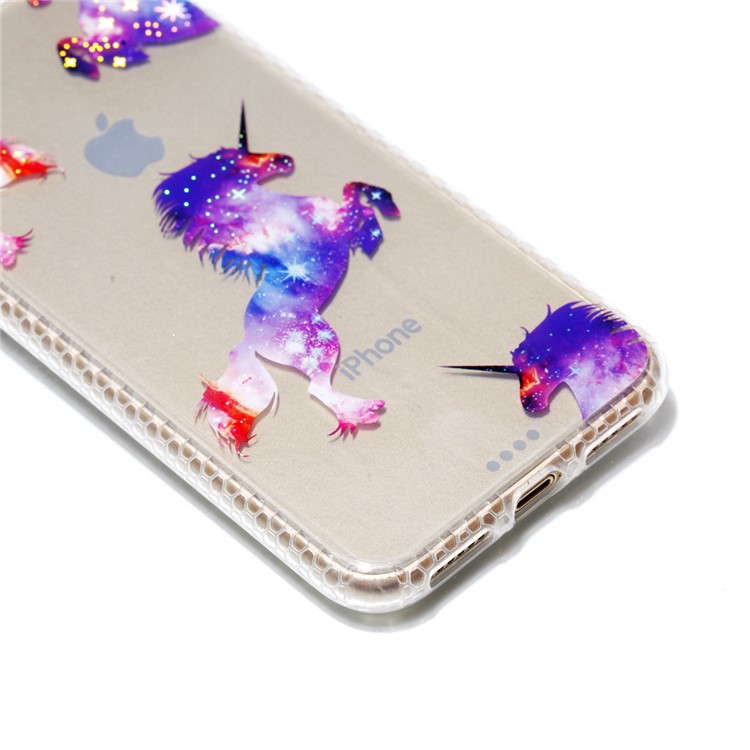 Electroplating IMD Patterned TPU Mobile Phone Case for iPhone X/10 5.8 inch - Unicorn Pattern-4