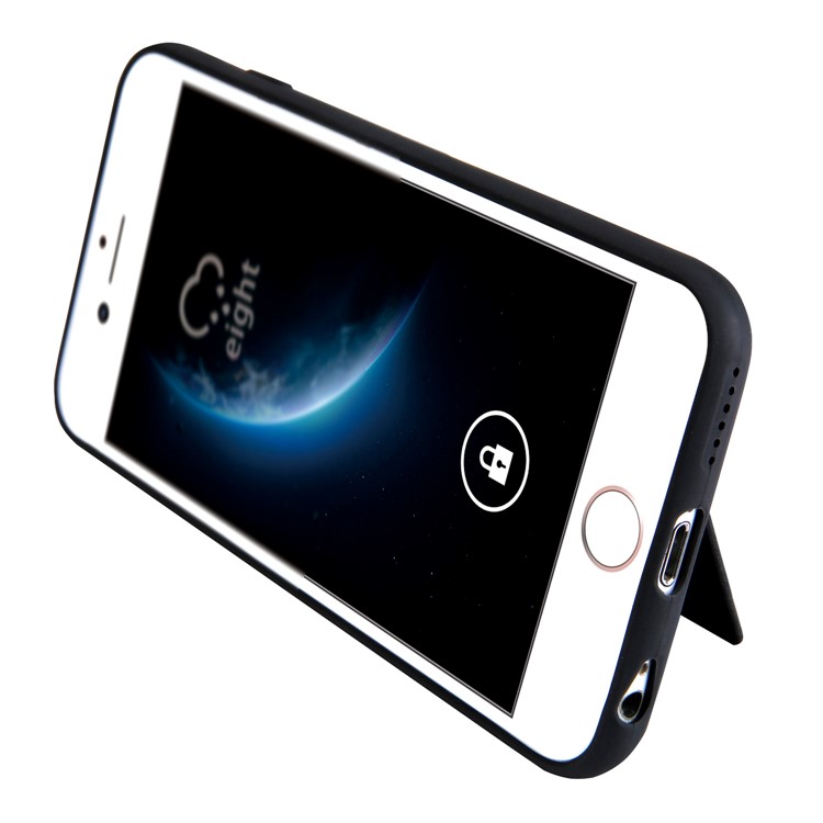 Card Holder Leather Coated TPU Case Built-in Magnetic Sheet for iPhone 6s Plus / 6 Plus - Black-5