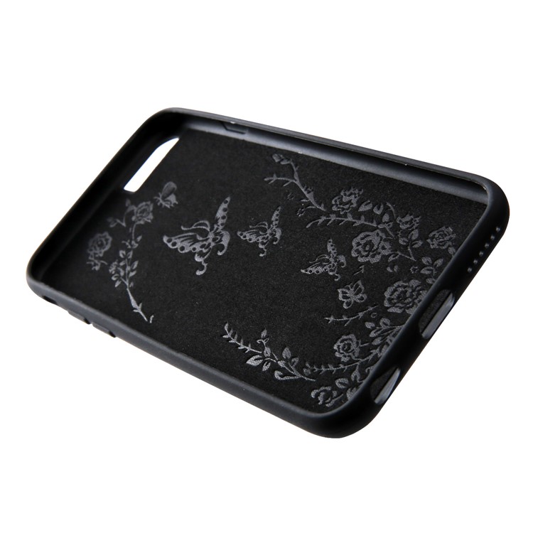 Card Holder Leather Coated TPU Case Built-in Magnetic Sheet for iPhone 6s Plus / 6 Plus - Black-8
