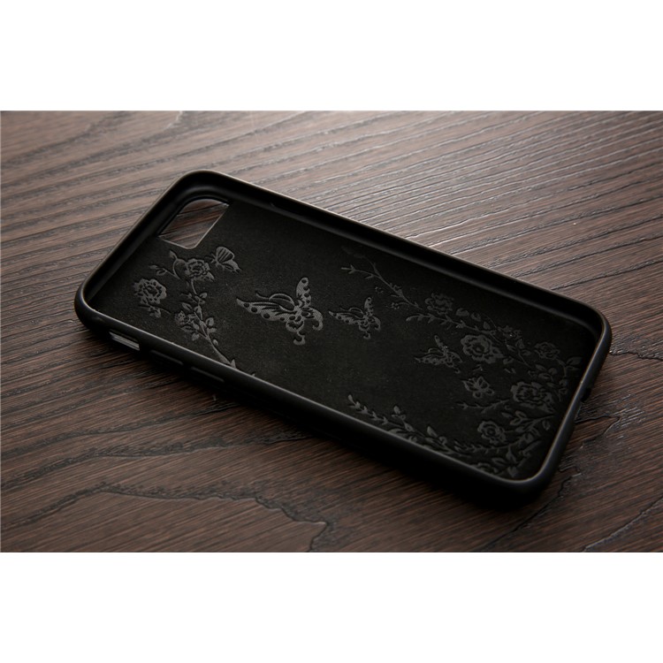 Kickstand Card Holder Leather Coated TPU Case Built-in Magnetic Sheet for iPhone 8 / 7 4.7 inch - Black-14