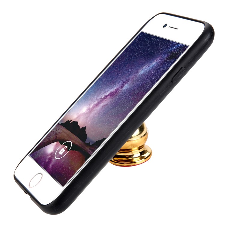Kickstand Card Holder Leather Coated TPU Case Built-in Magnetic Sheet for iPhone 8 / 7 4.7 inch - Black-7