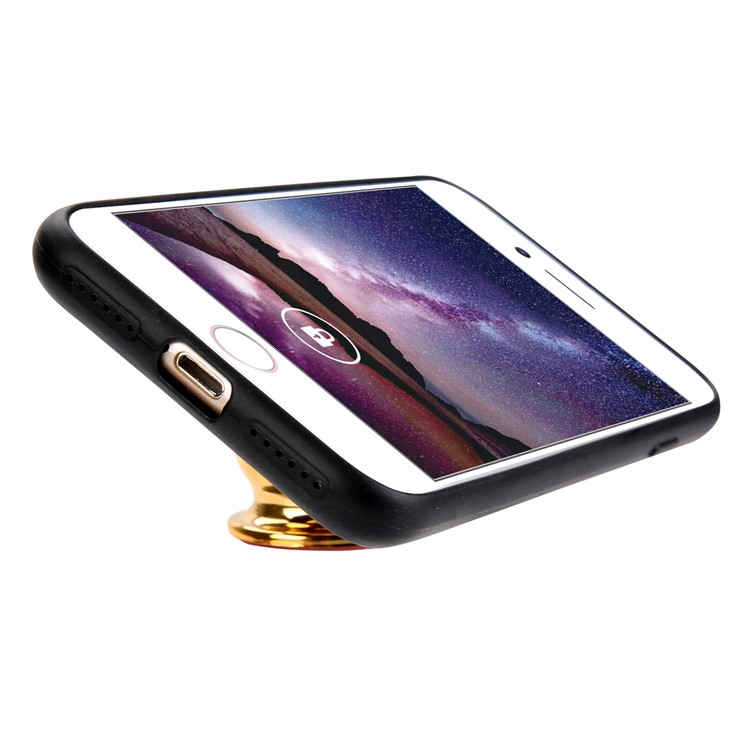 Kickstand Card Holder Leather Coated TPU Case Built-in Magnetic Sheet for iPhone 8 / 7 4.7 inch - Black-8