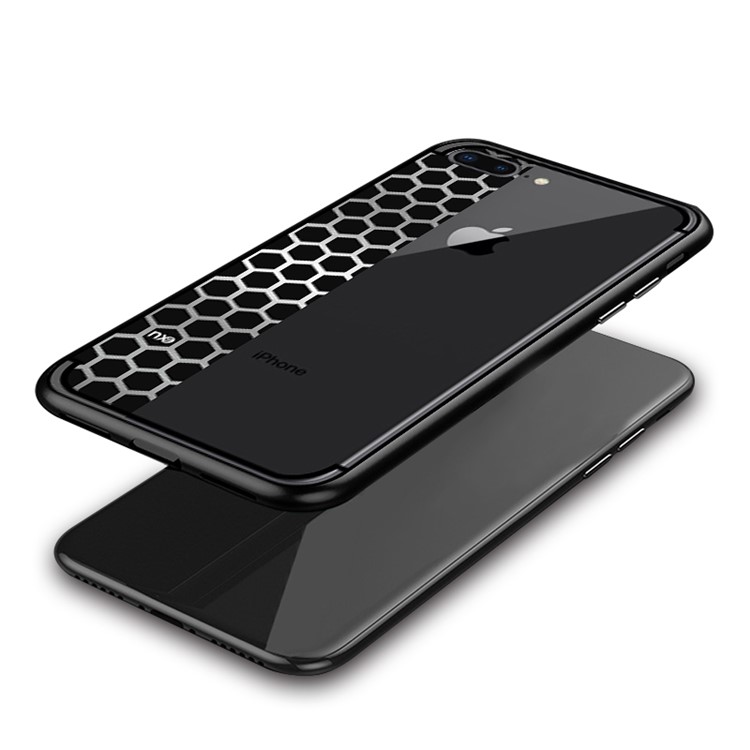 NXE Bee Butterfly Series Honeycomb TPU + PC Hybrid Case for iPhone 8 Plus / 7 Plus - Black-4