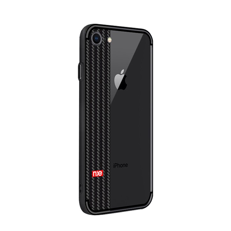 NXE Jane Eyre Series Woven Texture PC + TPU Hybrid Mobile Case for iPhone 8 / 7 - Black-3