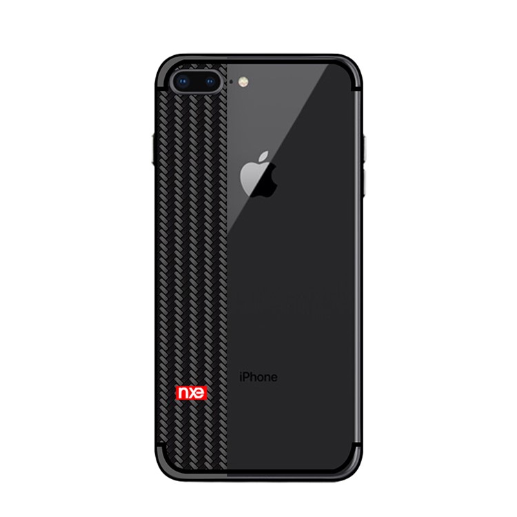 NXE Jane Eyre Series Woven Pattern PC + TPU Hybrid Case for iPhone 8 Plus / 7 Plus - Black-2