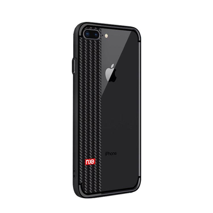 NXE Jane Eyre Series Woven Pattern PC + TPU Hybrid Case for iPhone 8 Plus / 7 Plus - Black-3