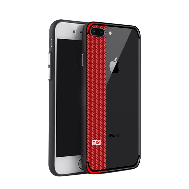 

NXE Jane Eyre Series Woven Pattern PC + TPU Hybrid Shell Case for iPhone 8 Plus / 7 Plus - Red