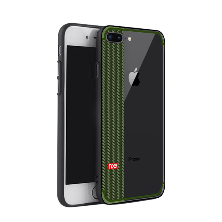 

NXE Jane Eyre Series Woven Pattern PC + TPU Hybrid Cell Phone Case for iPhone 8 Plus / 7 Plus - Green