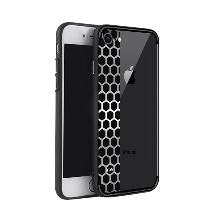 NXE Bee Butterfly Series Honeycomb Pattern TPU + PC Hybrid Back Case for iPhone 8 / 7 - Black-1