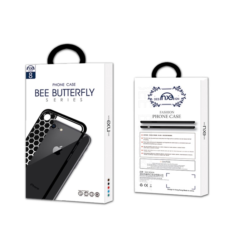 NXE Bee Butterfly Series Honeycomb Pattern TPU + PC Hybrid Back Case for iPhone 8 / 7 - Black-6