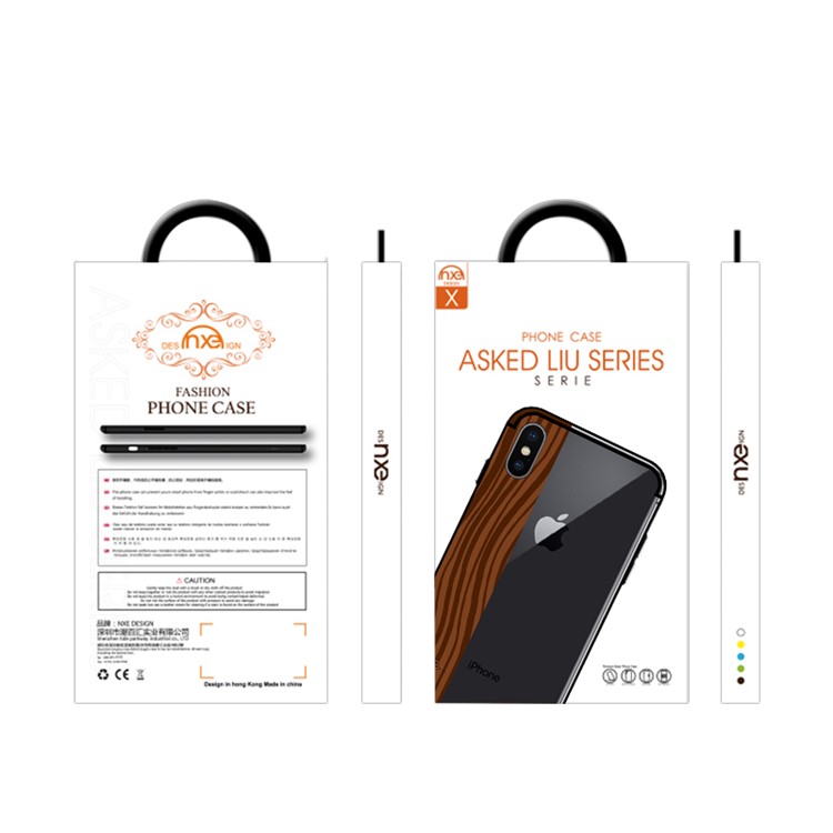 NXE Yaqing Series Wood Texture PC + TPU Combo Mobile Case for iPhone X (Ten) - Rosewood Pattern-6