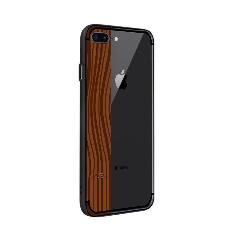 NXE Yaqing Series Pattern Painting Wood Texture PC + TPU Combo Back Casing Cover for iPhone 8 Plus / 7 Plus 5.5 inch - Rosewood Pattern-3