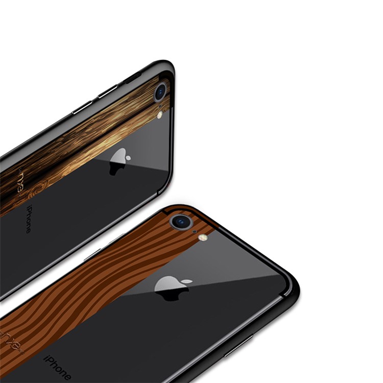 NXE Yaqing Series Wood Texture PC + TPU Hybrid Case for iPhone 8 / 7 4.8 inch - Rosewood Pattern-5
