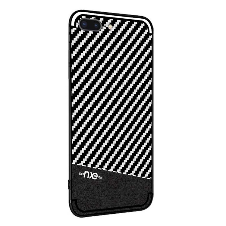 NXE for iPhone 8 Plus / 7 Plus 5.5 inch Carbon Fiber Grain TPU Mobile Protective Case - Black-4