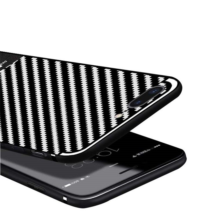 NXE for iPhone 8 Plus / 7 Plus 5.5 inch Carbon Fiber Grain TPU Mobile Protective Case - Black-5