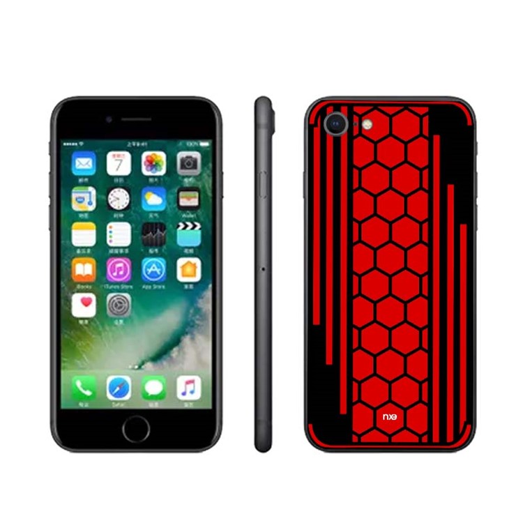 NXE Bee Butterfly 2 Series Honeycomb Pattern Painting TPU Mobile Cover for iPhone 8 / 7 - Red-1
