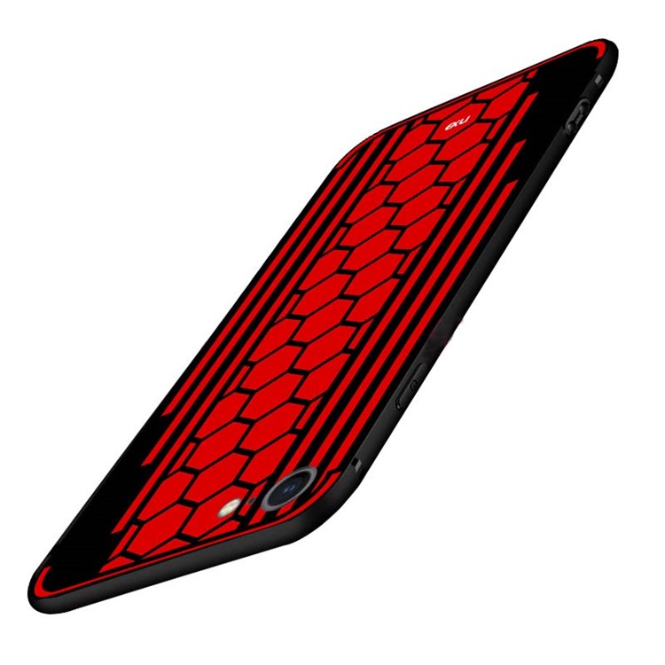 NXE Bee Butterfly 2 Series Honeycomb Pattern Painting TPU Mobile Cover for iPhone 8 / 7 - Red-2