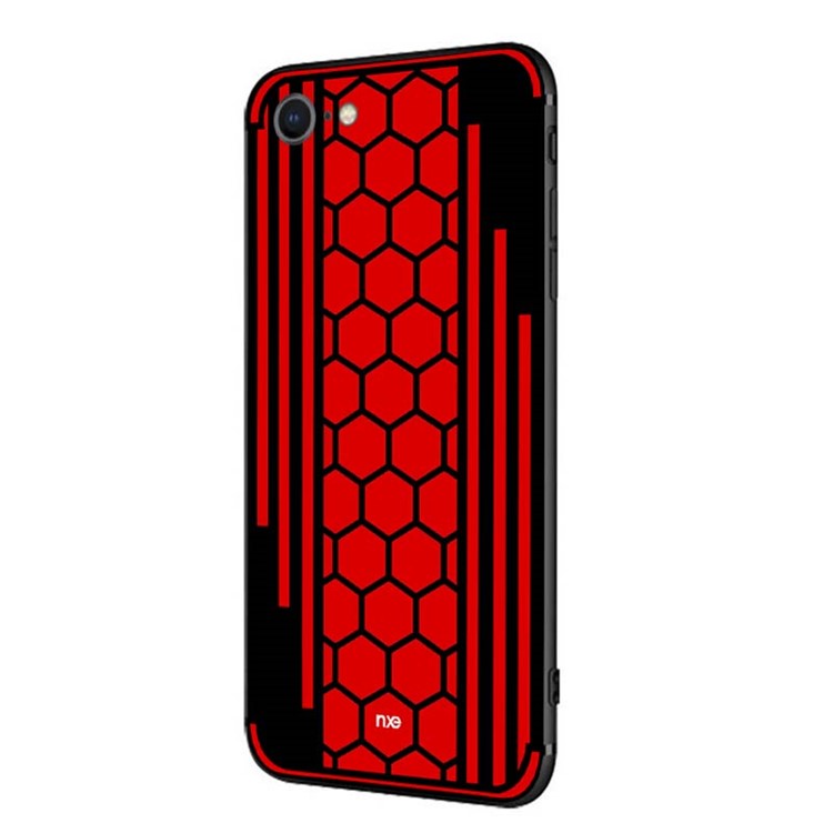 NXE Bee Butterfly 2 Series Honeycomb Pattern Painting TPU Mobile Cover for iPhone 8 / 7 - Red-4