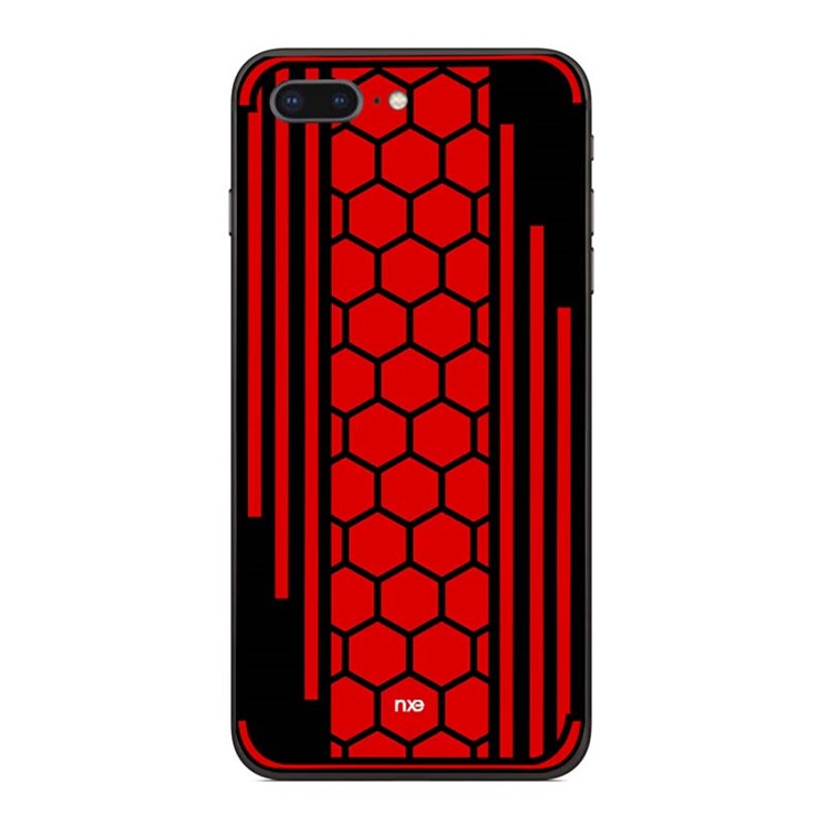 NXE Bee Butterfly 2 Series Honeycomb Pattern Painting TPU Mobile Cover for iPhone 8 Plus / 7 Plus - Red-1
