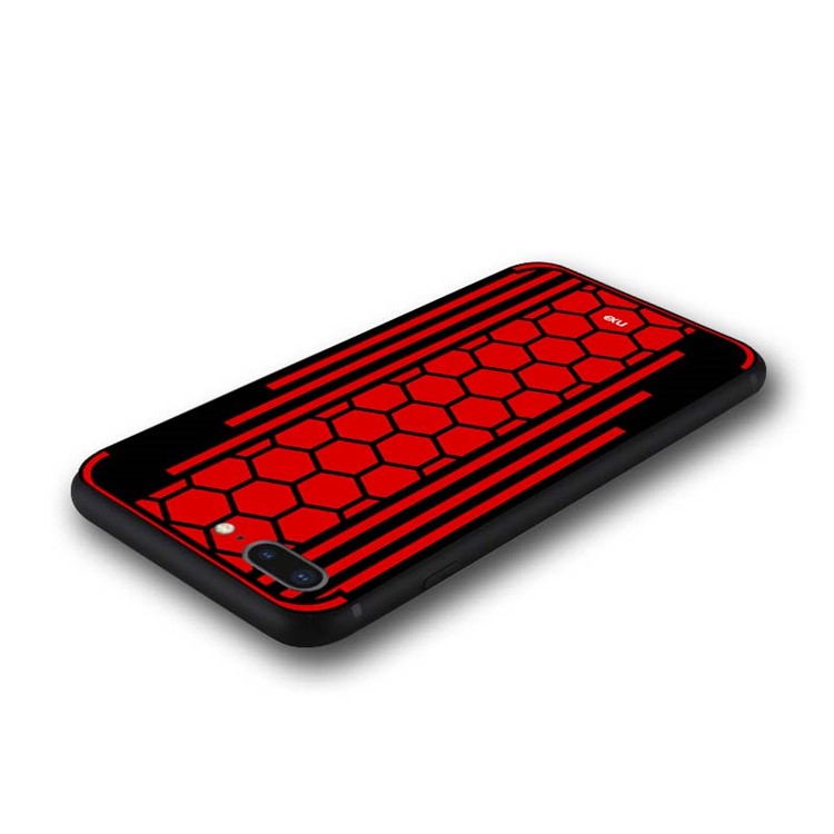 NXE Bee Butterfly 2 Series Honeycomb Pattern Painting TPU Mobile Cover for iPhone 8 Plus / 7 Plus - Red-3