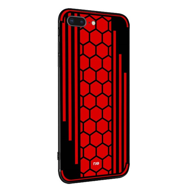 NXE Bee Butterfly 2 Series Honeycomb Pattern Painting TPU Mobile Cover for iPhone 8 Plus / 7 Plus - Red-4