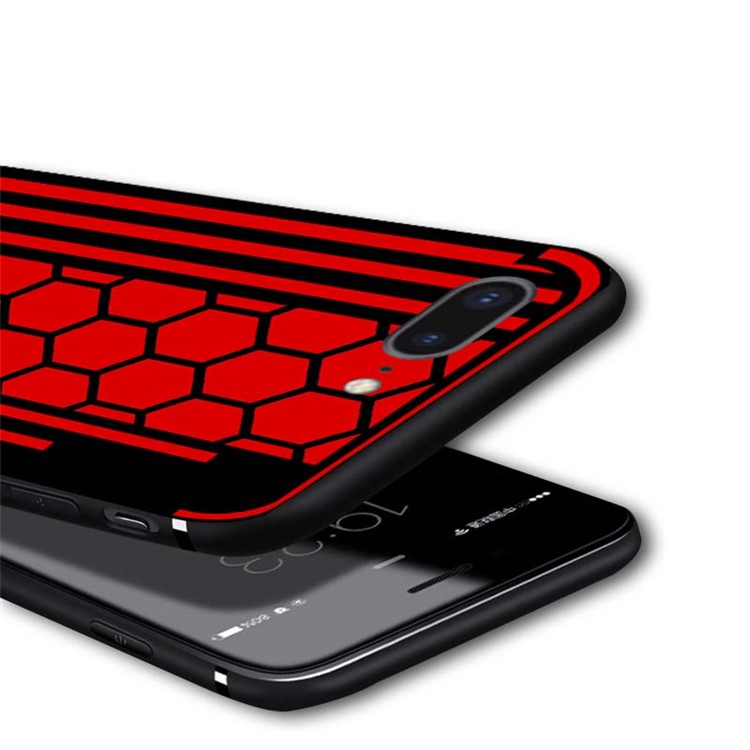 NXE Bee Butterfly 2 Series Honeycomb Pattern Painting TPU Mobile Cover for iPhone 8 Plus / 7 Plus - Red-5